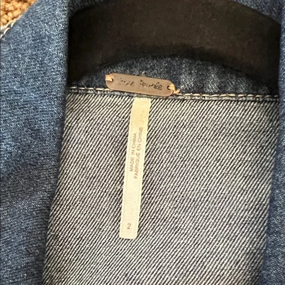 Free People Dark Blue Denim Jacket - Picture 2 of 4